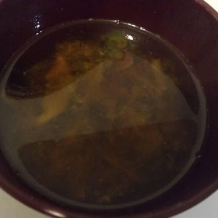 もずくと大根と干し椎茸の味噌汁